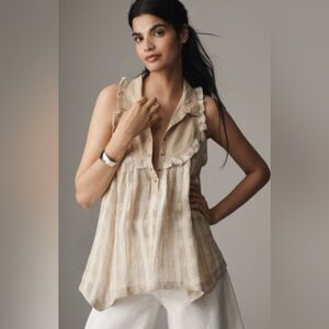 Pilcro sleeveless Seaside Collared swing Blouse